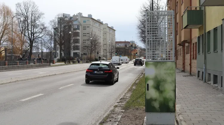 Mätstation på Hamngatan för mätning av luftpartiklar